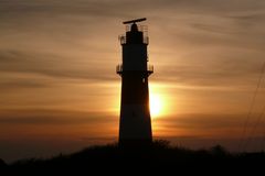 Borkum 2010 - Leuchtturm am Südstrand im Abendlicht