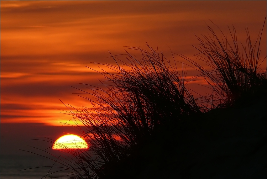 Borkum 2011 - Sonnenuntergang am Südstrand