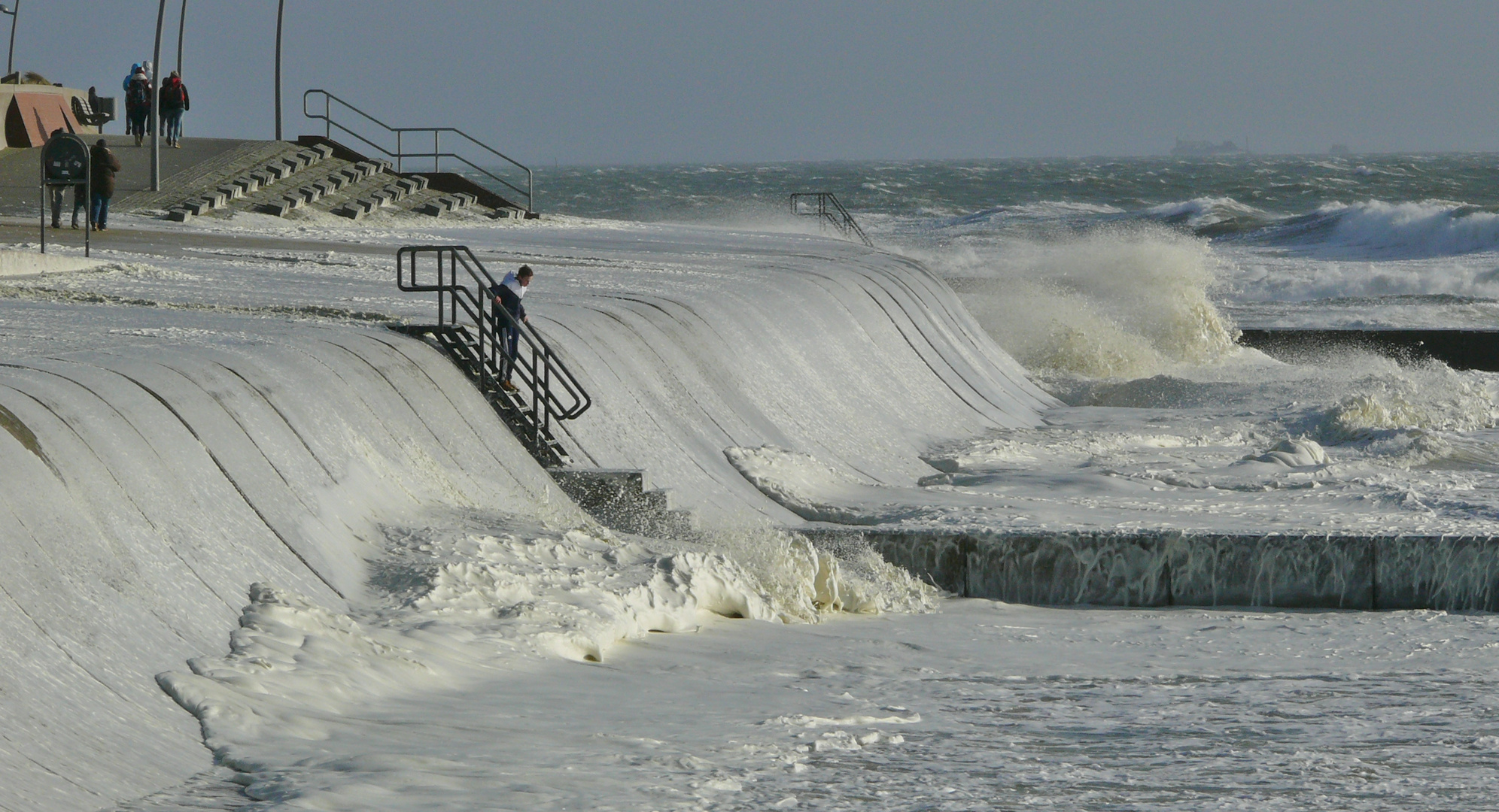 Borkum 2015 Sturmflut auf der Insel