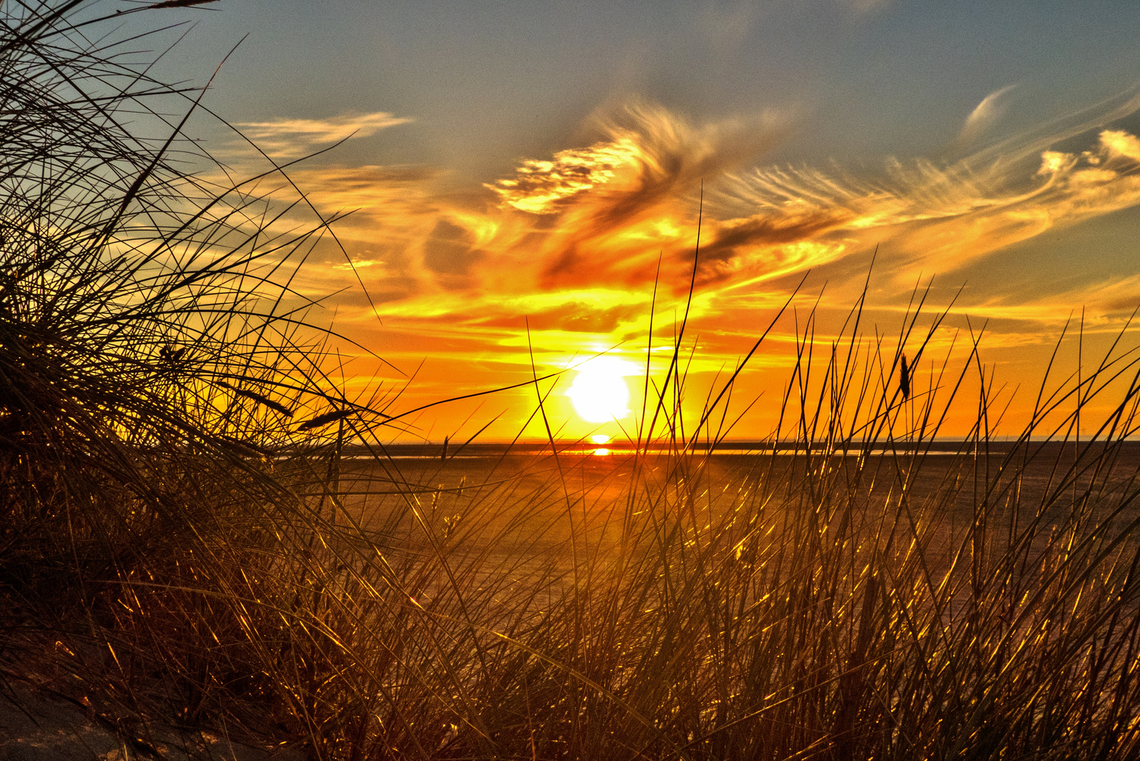 Borkum 2016 - Heutiger Sonnenuntergang am Nordstrand