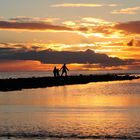 Borkum: Abendstimmung am Hauptstrand unterhalb der Promenade