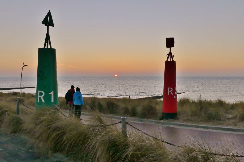 Borkum - Auch im Januar lohnt sich ein Abendspaziergang