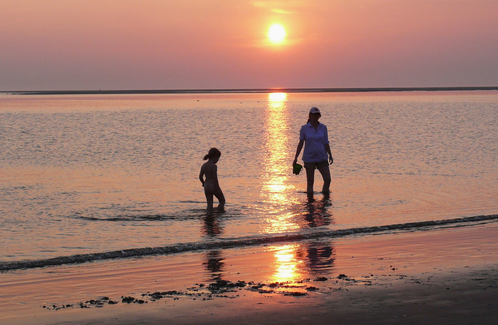 Borkum - Baden bei Sonnenuntergang