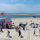 Borkum  -  Blick auf den Nordstrand mit vorgelagerter Seehundbank