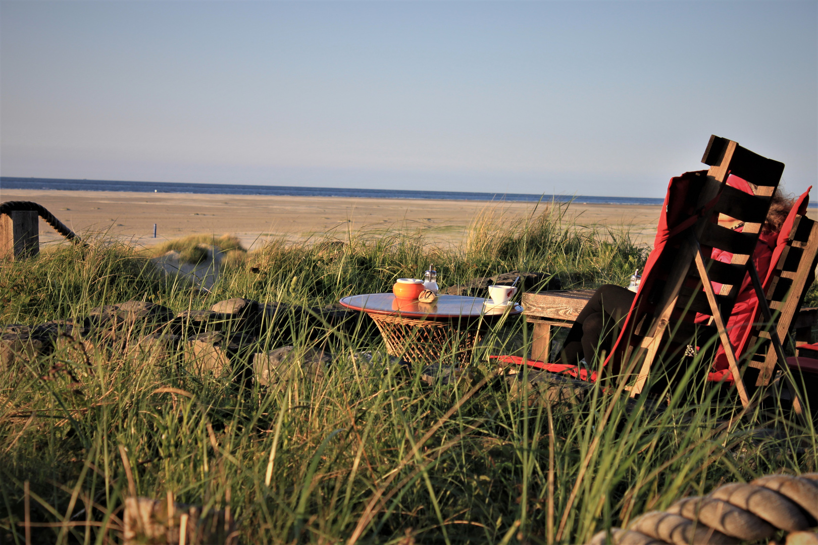 Borkum - Blick über den Nordstrand vom Strandcafe Sturmeck