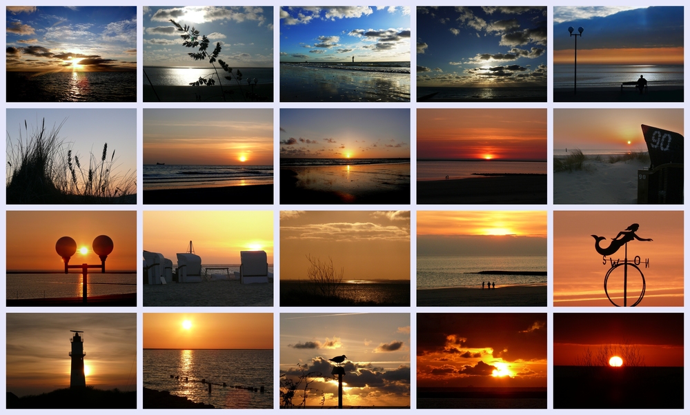 Borkum-Collage - Wenn dort die Sonne untergeht