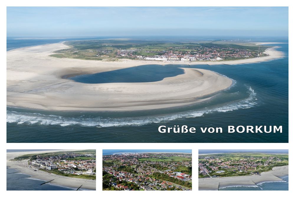 Borkum-Postkarte / Luftaufnahmen