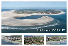 Borkum-Postkarte / Luftaufnahmen