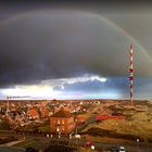 Borkum `Regenbogen über dem Elektrischen´ Aufnahme von der Terrasse der Signalstelle - © 02.04.2015