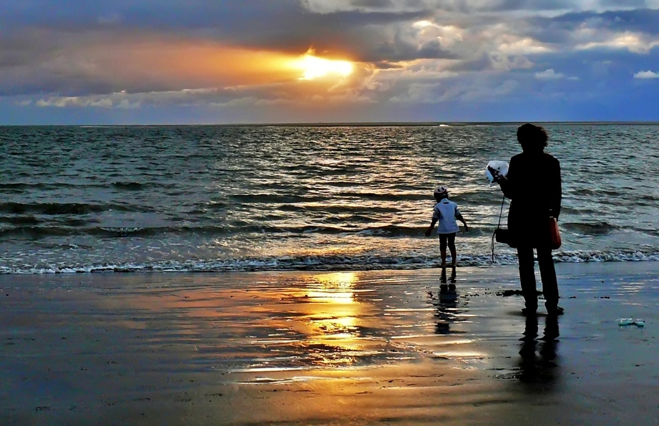 Borkum - Sonnenuntergang am Nordstrand