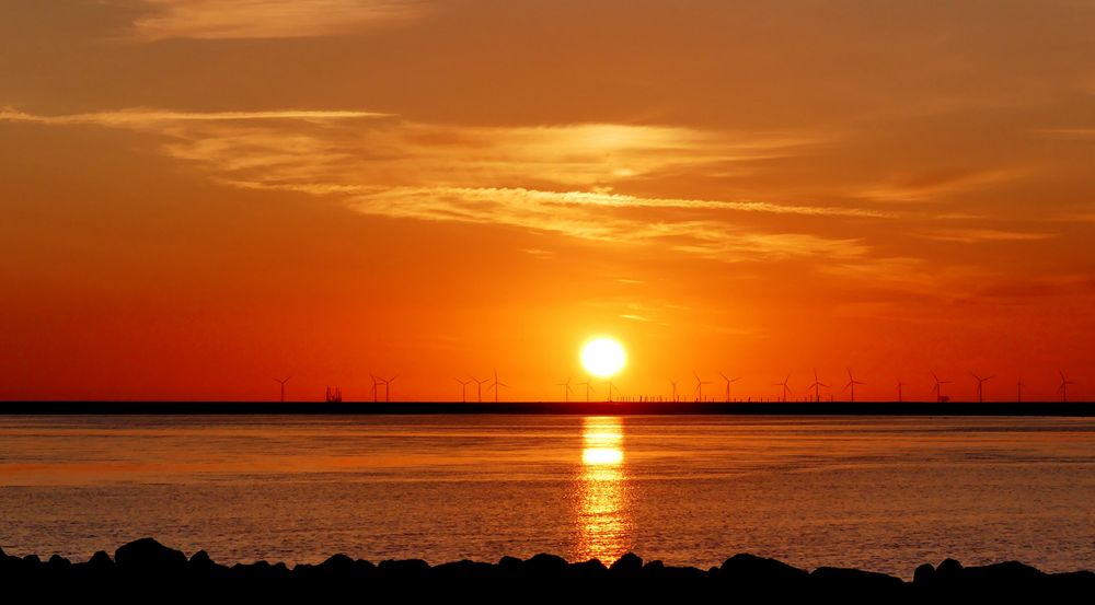 Borkum  -  Sonnenuntergang gestern Abend