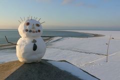 Borkum - Statt Möwe ein kleiner Schneemann