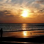 Borkum - Strandspaziergang kurz vor Sonnenuntergang