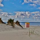 Borkum - Strandzelte haben auf der Insel Tradition