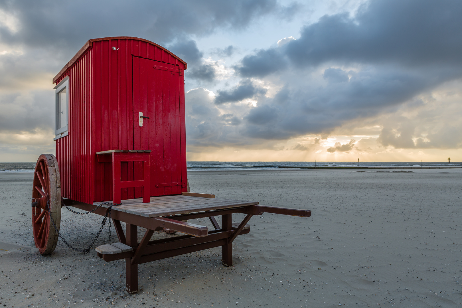 Borkum Südstrand am Abend