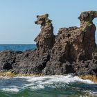 Bornholm, Kamelköpfe unterhalb der Ruine Hammershus