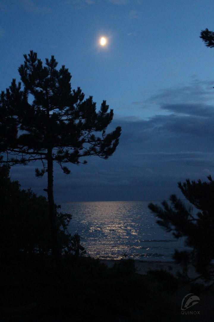 Bornholm_west_coast-Moon_over_the_sea