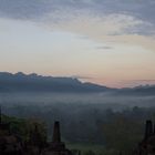 Borobudur im Morgennebel