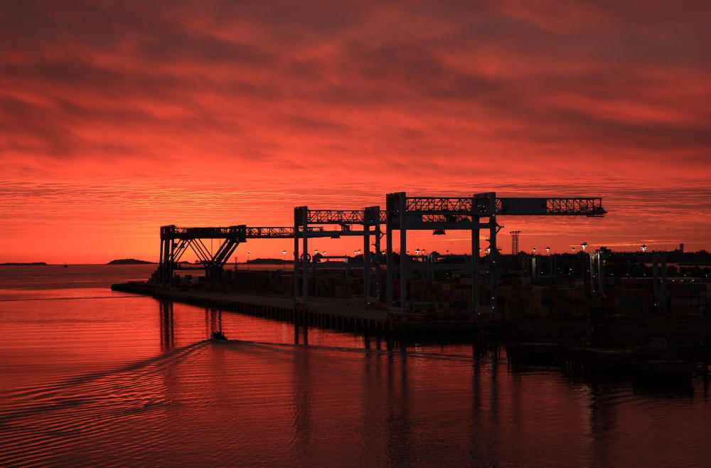 Boston Hafen am Morgen