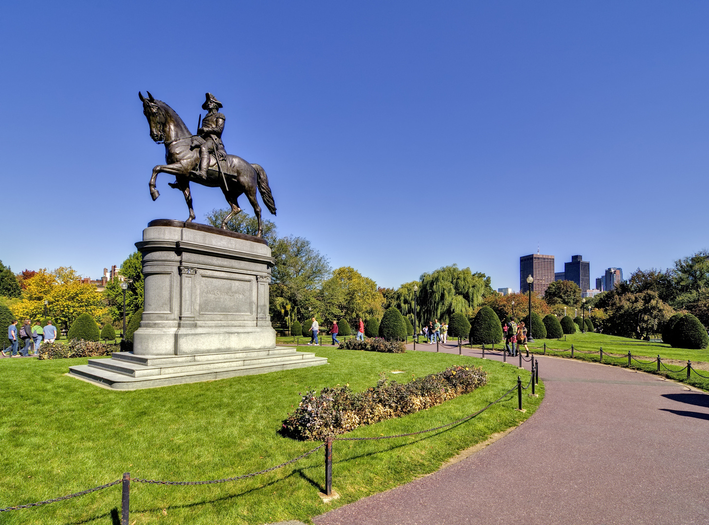 Boston Public Garden Washington Statue Foto & Bild north