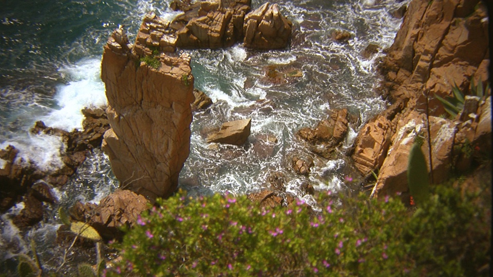 Botanical Garden Spain (birdview onto cliffs, still from my movie)