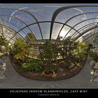 Botanischer Volkspark Pankow-Blankenfelde. Café Mint im Gewächshaus.