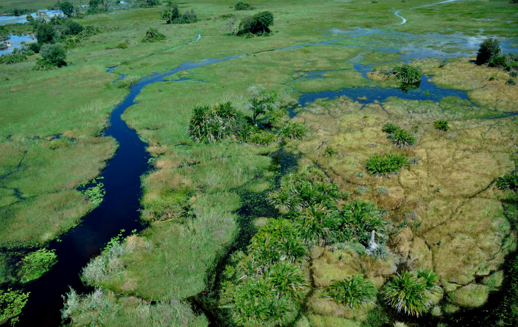 Botswana: Das Okavango Delta aus der Luft gesehen