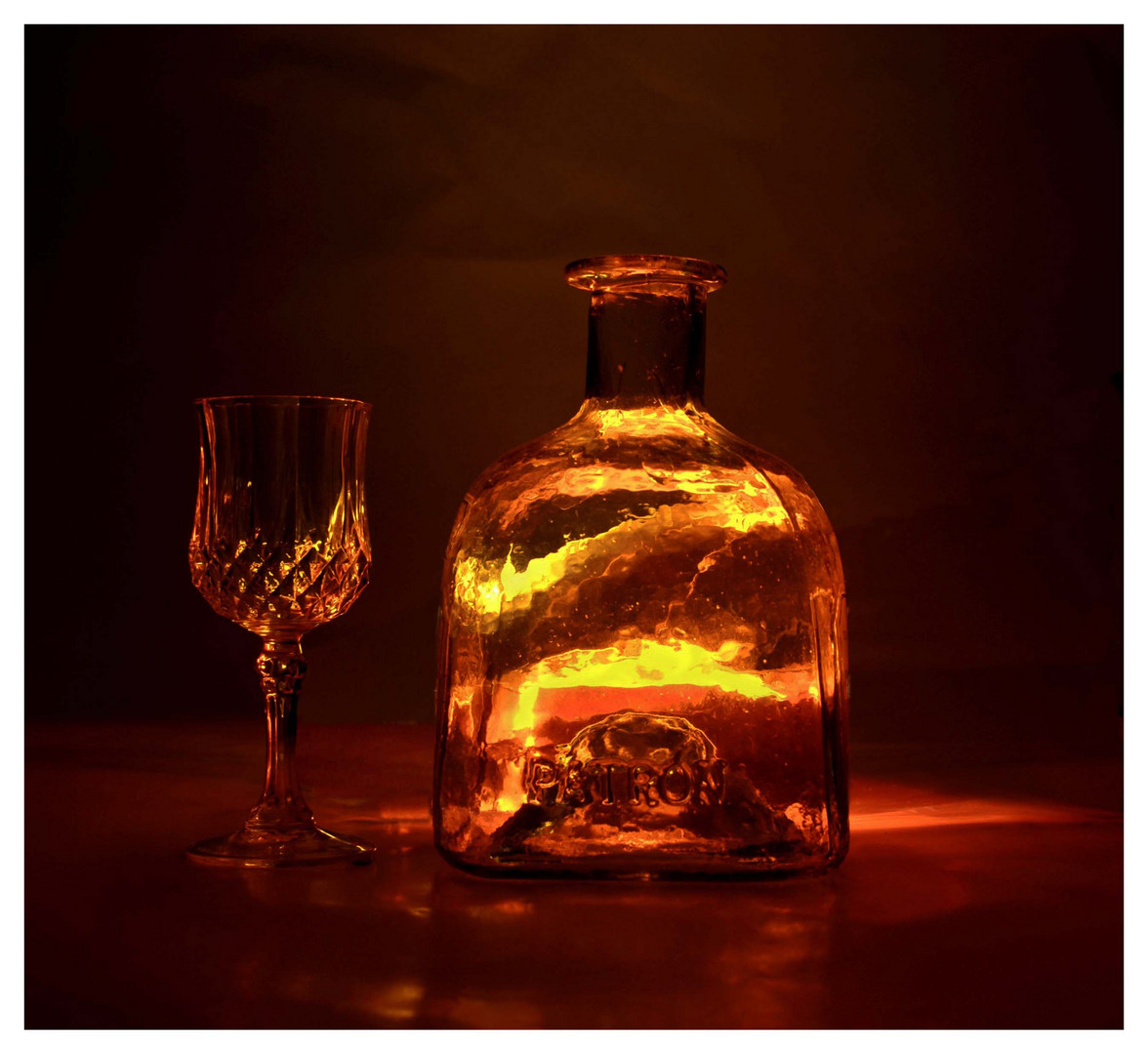 Bottle and glass 