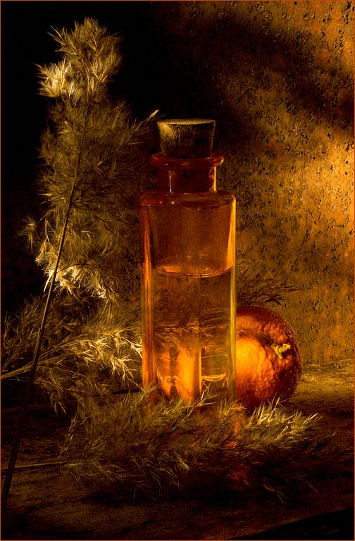 bottle and orange