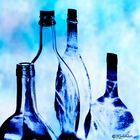 Bottles in blue