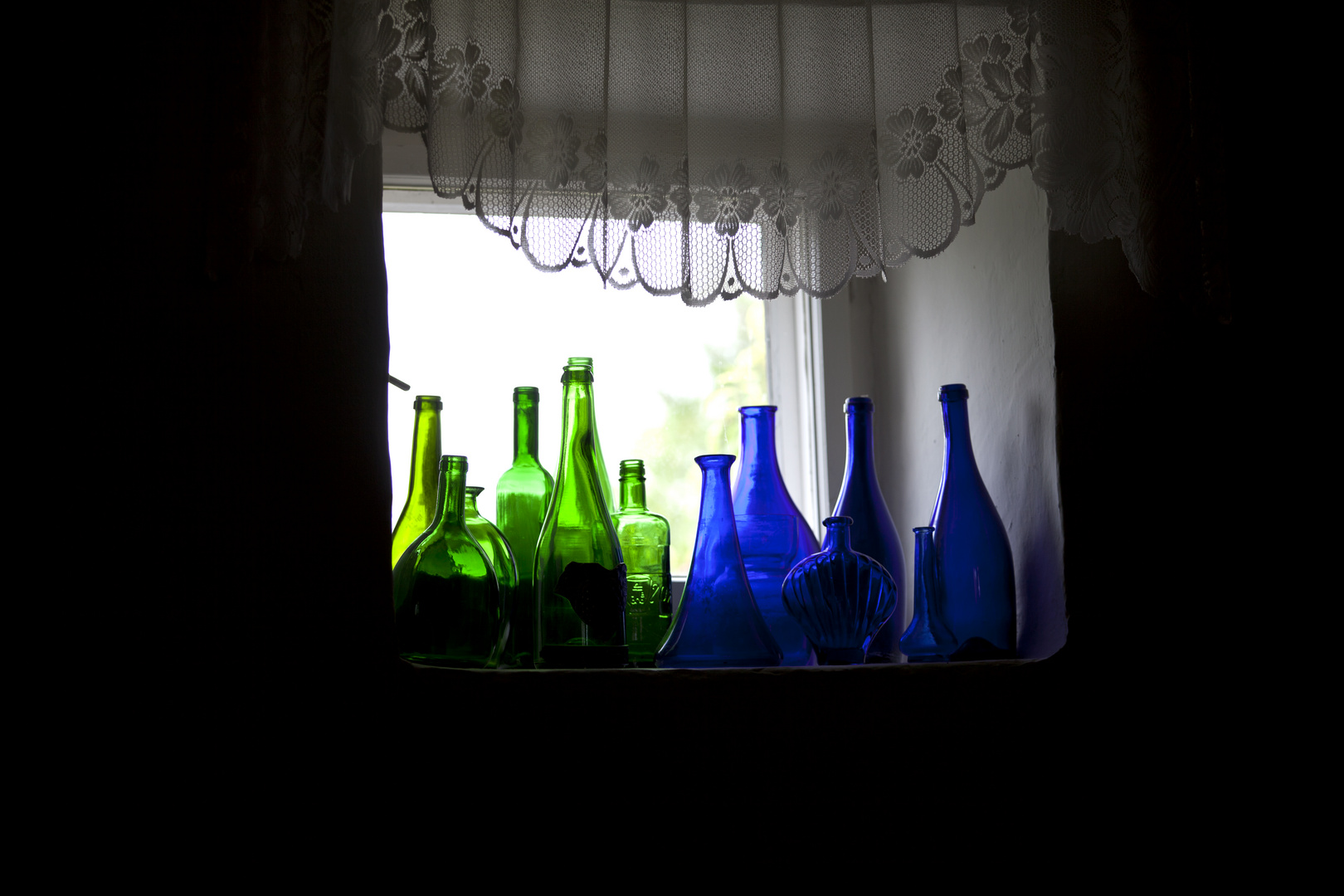 bottles in the window