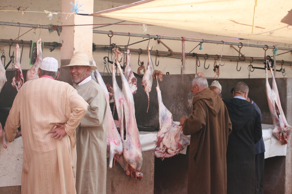 boucherie dans marché berbere