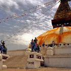 Boudhanath in golden sunshine