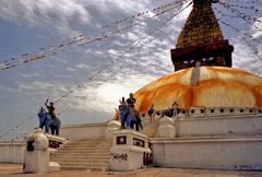 Boudhanath in golden sunshine