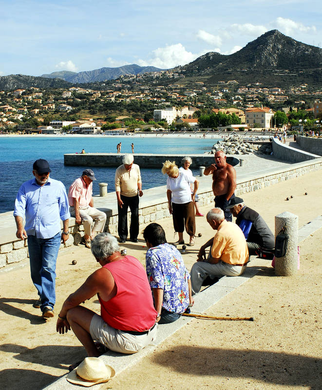 Boule Spieler in Ile Rousse