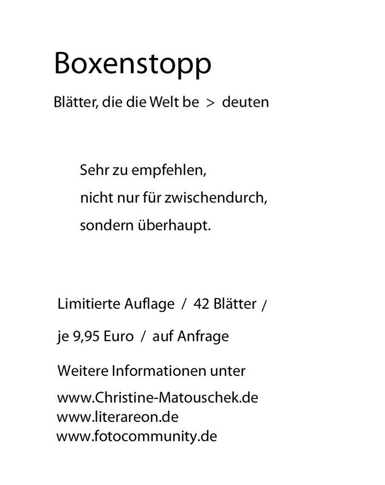 Boxenstopp 2 Vierer RS