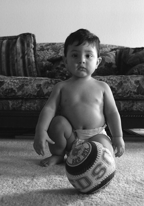 Boy and ball,...