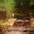 Boy at waterfalls