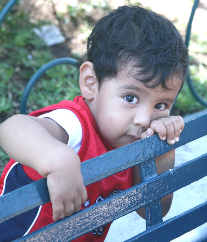 Boy on a bench