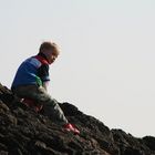 boy on rocks