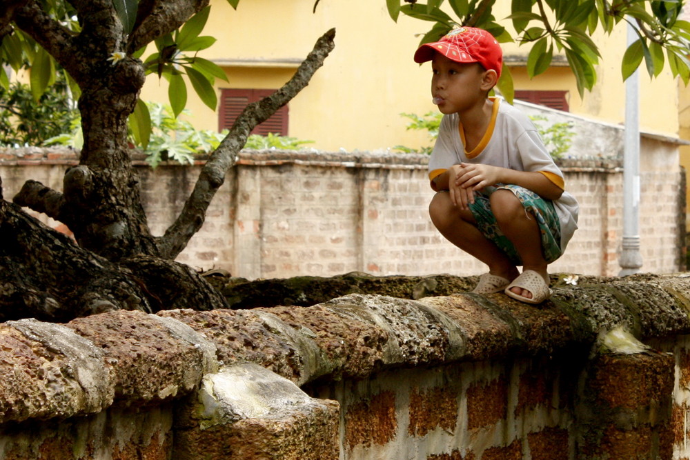 Boy on wall