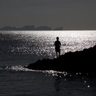 Boy watching "The Beach"