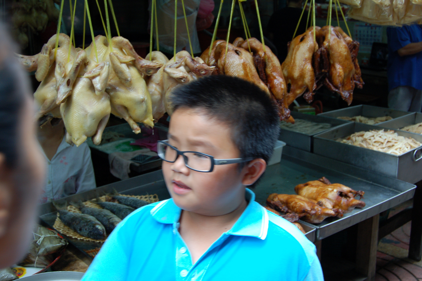 Boy with chicken