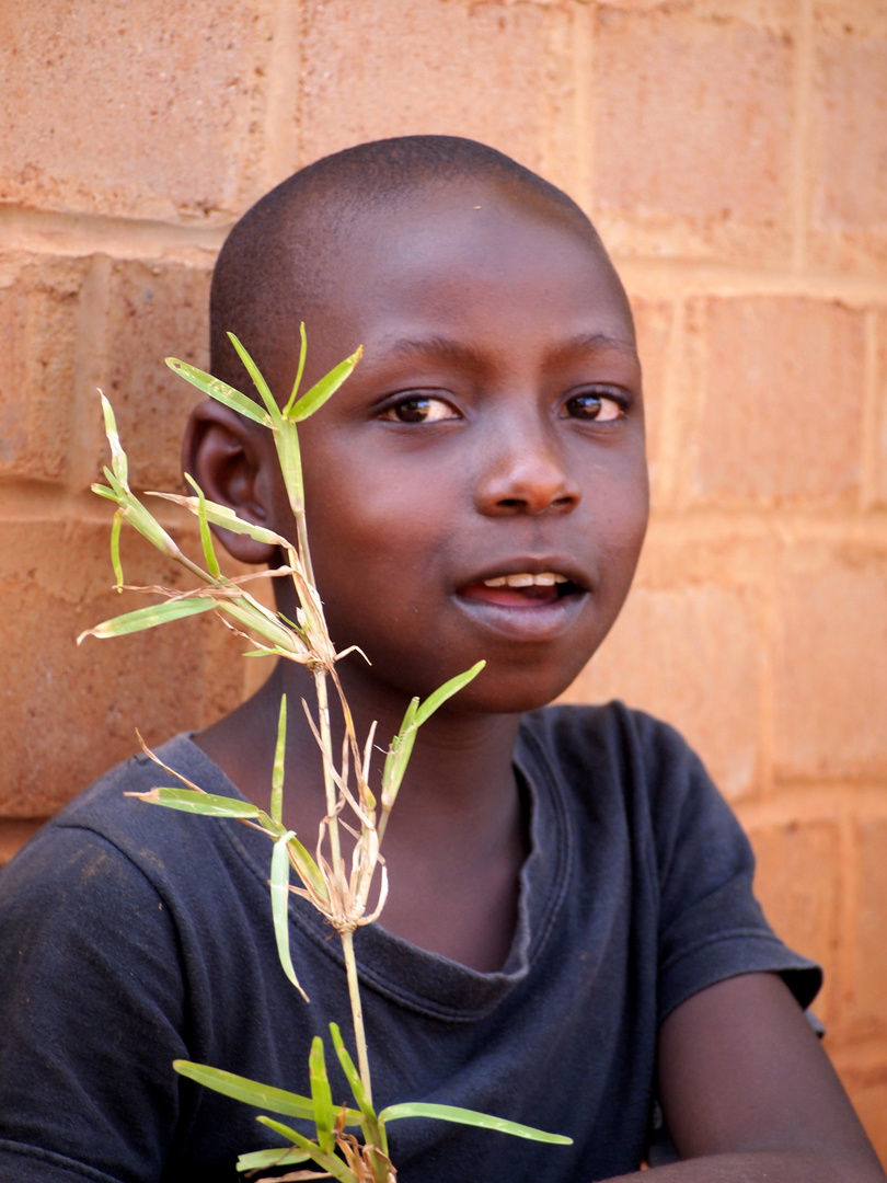 Boy with flower