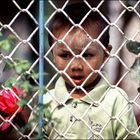 Boy with flowers during Phaung-Daw-U.