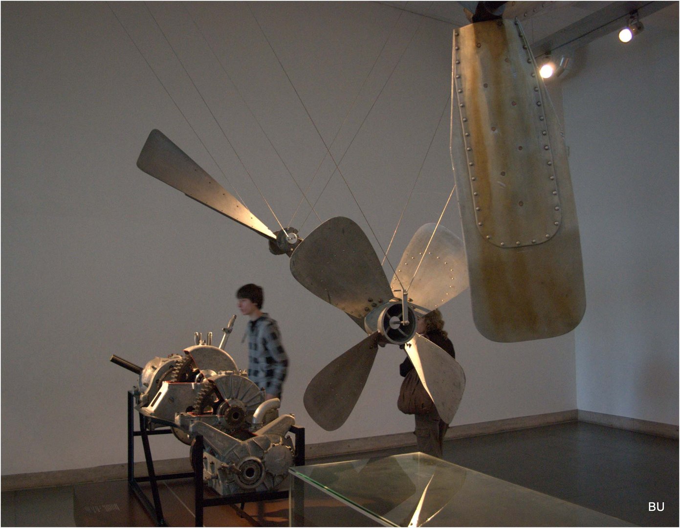 Boys in a museum of history of dirigible.