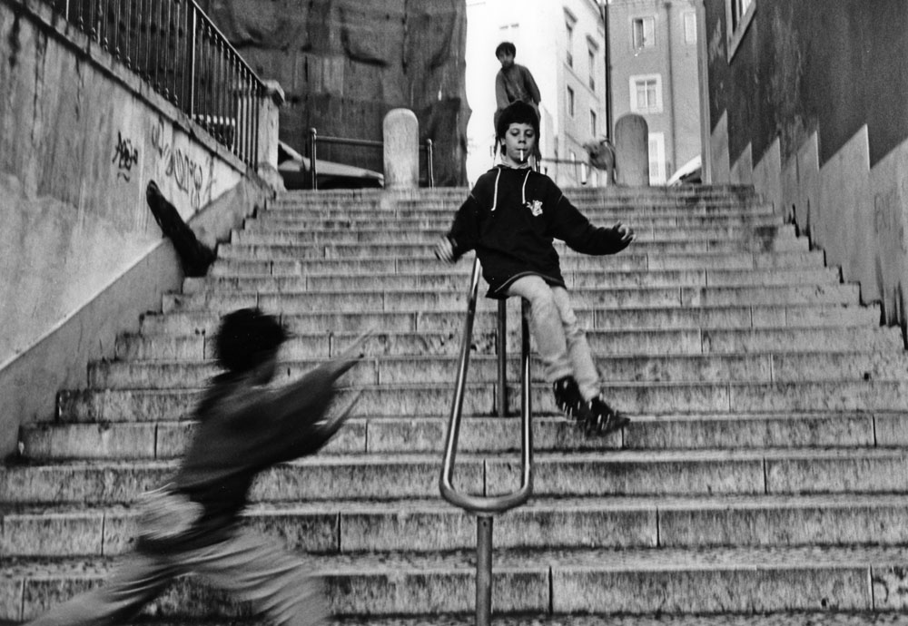 Boys playing in Alfama, Lisbon