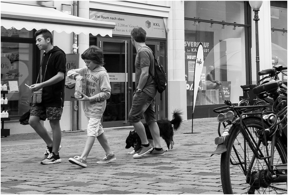 boys with a dog