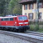 Br 111 bei der Einfahrt in den ehem. Hp Hirschsprung