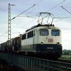 BR 140 125 auf der Weserbrücke bei Dreye